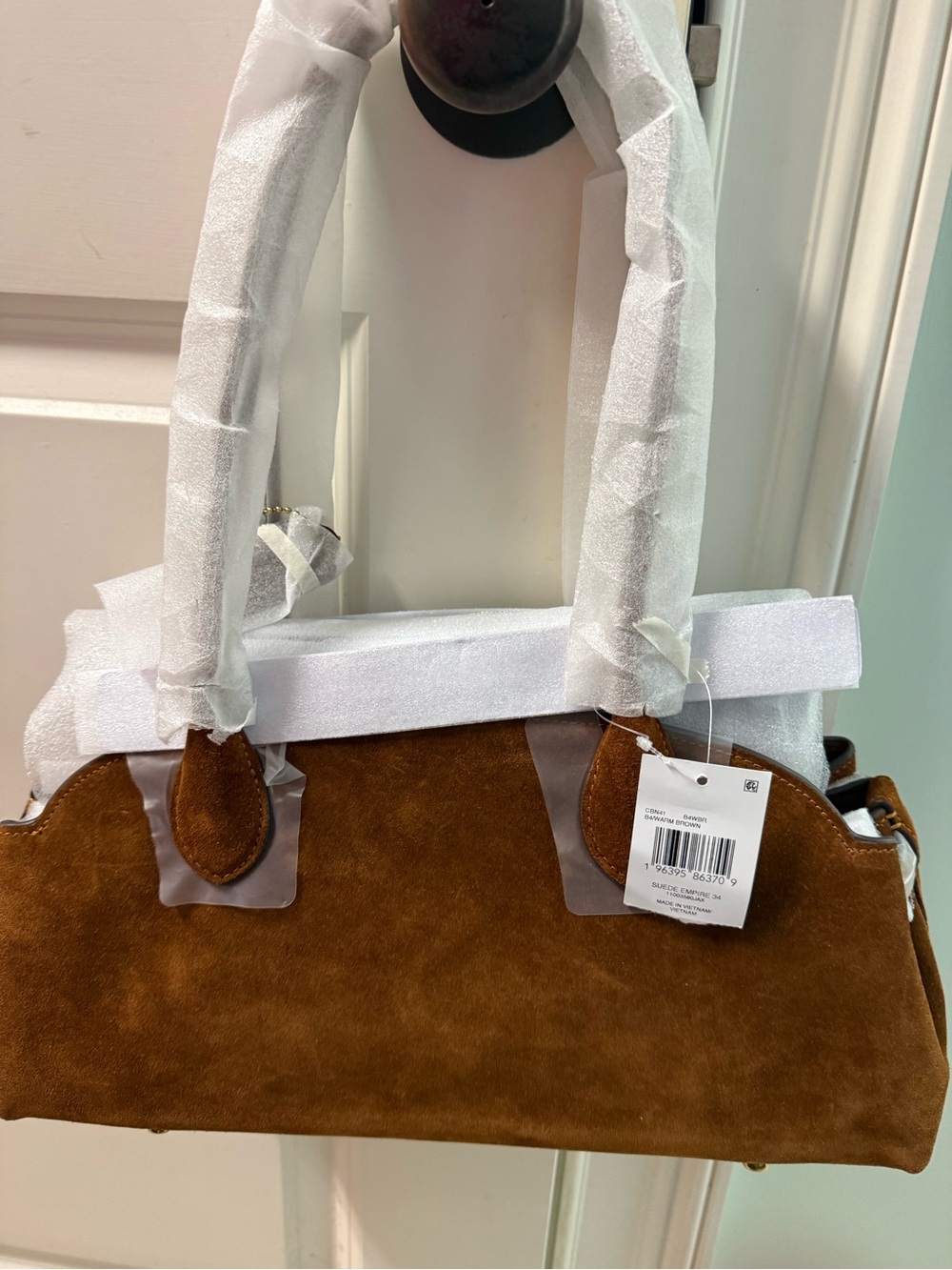 Coach Empire 34 Brown Suede Shoulder Bag NWT - Picture 8 of 9